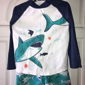 Shark Swim suit long sleeve with shorts